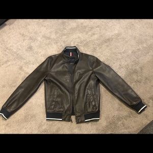 Tommy Hilfiger Faux Leather Bomber Jacket (Brown, size S)